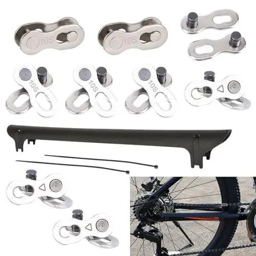 Produktbild: Fiacvrs Fahrrad Kettenschloss, Fahrrad Kettenverschluss Glied, 5 Paar 10 Fach Fahrrad Kettenverschluss Glied, Fahrrad KettenschlöSser Kettenglieder, Fahrrad Ersatzteile mit Kettenschutzaufkleber