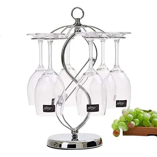 Produktbild: FIAMER Arbeitsplatte Weinglashalter Stielglasregal Lufttrocknungssystem Küche Bar Aufbewahrungsregal Schreibtisch Kelch Aufbewahrungsregal Metall Gläser Display Ständer ... (38,1 x 26,9 x 15 cm)