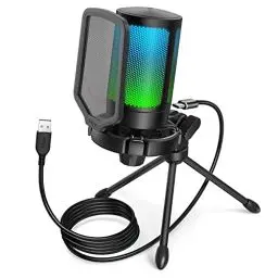 Produktbild: FIFINE Gaming Mikrofon PC, USB Microphone für Streaming Podcast Studio, mit Mikrofon Ständer und Stummschalttaste, für PS4 PS5 Mac