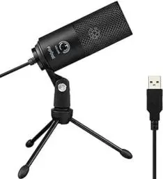Produktbild: FIFINE USB Mikrofon PC Gaming, Microphone für MAC PS4 PS5, Podcast Mikrofon mit Ständer, Studioqualität Aufnahme kondensator Microfon für Streaming, Studio -Schwarz