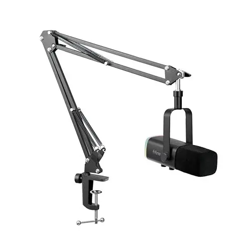 Produktbild: FIFINE XLR Streaming Mikrofon mit Arm für Podcast Studio, USB Dynamisch Microphone Gaming PC mit Stummschalttaste, für PS4/5 Mac Mixer Soundkarten
