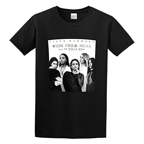 Produktbild: Fifth Harmony Work from Home Ty Dolla Unisex 100% Cotton Short-Sleeve T-Shirts Black XXL