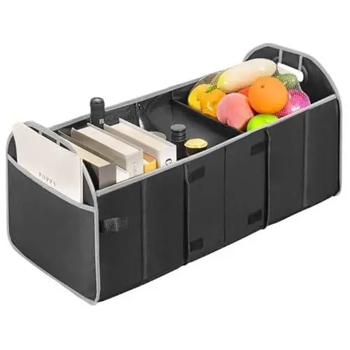 Produktbild: Figarge Kofferraum Organizer Kofferraumtasche Faltbar Kofferraum Autozubehör Innenraum Car Accessories Auto Organizer Für Camping Einkaufen Sport Reiseorganisator (Grey)