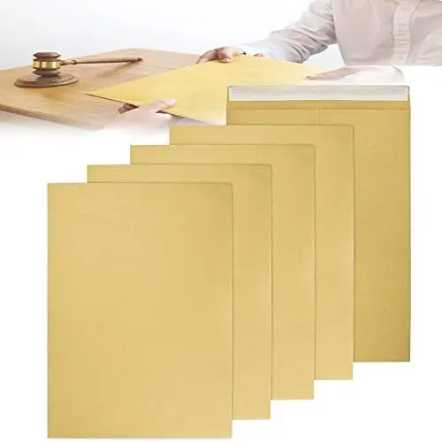Produktbild: FIGFYOU 50 Stück Briefumschläge A4 Versandtaschen Braun Große Umschläge Kraftpapier Ohne Fenster Faltentasche Kuvert Briefkuvert für Weihnachtskarten, Einladungen, Fotos, Briefe zu Senden 22.8*32.3CM