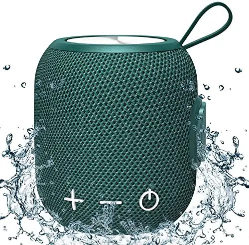 Produktbild: FIGMASU Lautsprecher Box Bluetooth Tragbarer Wasserdicht, Musik Box mit Stereo Bass 360 HD Surround Sound, Für Reisen, Bad, Pool und Outdoor Wasserfeste (Green)