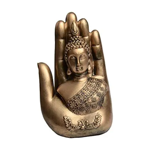 Produktbild: WOONEKY Figur Buddhistische Ungewöhnlich Meditative Zimmer Statue Thailand Golden- Desktop Hand Schlafzimmer Für Auto Buddha Harz X Dekorativ Büro In Thai Sitzend