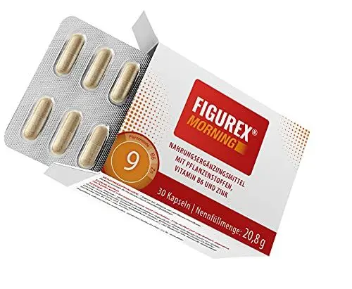 Produktbild: FIGUREX Morning Keto Stoffwechsel* Kapseln mit Koffein - 9-fach Formel mit Vitamin B6 zur Verringerung von Müdigkeit mit Vitaminen und Pflanzenstoffen, 30 Kapseln