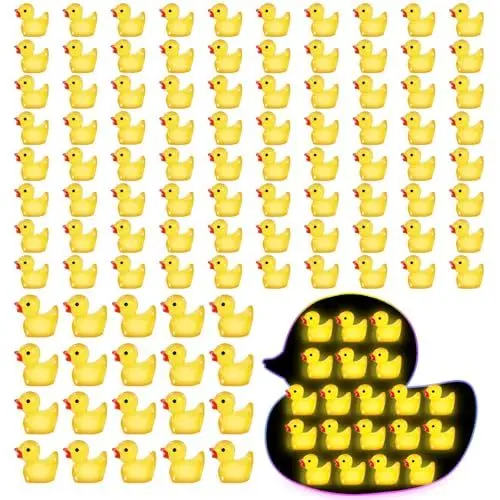 Produktbild: FIHODONE 120 Stück Mini Enten Resin, Ente zum Basteln, Kleine Enten, Mini Figuren Duck, Miniatur Duck, Kleine Figuren Minienten für Baby Aquarium, Bonsai Spiel