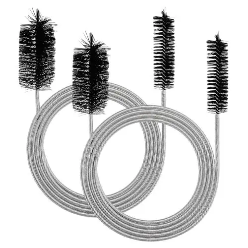 Produktbild: FIHODONE 2 Stück 155cm Reinigungsbürste Lang,Rohrreinigungsspirale Cleaning Brush Doppelseitige,Abflussreiniger Spirale aus Edelstahl, Schlauchbürste für Aquarium Pfeifenreiniger