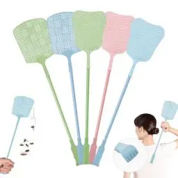 Produktbild: FIHODONE 5 Stück Fliegenklatsche, Pest Klatschen Fliegenabwehr Mit Rückenkratzer, 59 x 14cm Fly Swatter Fliegen Control Fliegenklatsche Stabil, Große Schlagfläche Insektenabwehr Für Repel Flies Wespen