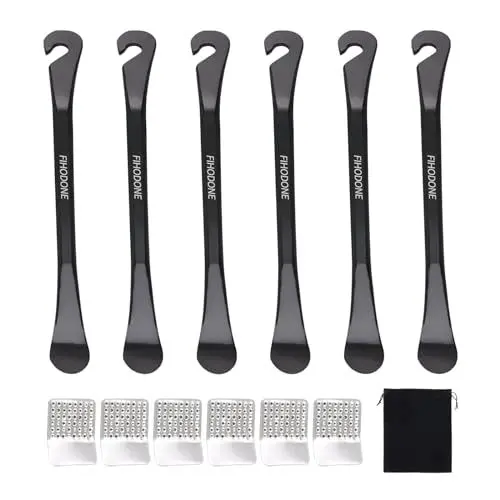Produktbild: FIHODONE 6 Stück Reifenheber Fahrrad,Bicycle Tyre Levers Schwarz,Reifenheber mit Metal Rasps,Fahrrad Reifenheber Fahrradwerkzeug,Reifenwechsel Werkzeug Metall