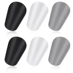 Produktbild: FIHODONE 6 Stück Schienbeinschoner,10 x 6 cm Schienbeinschoner Kinder Fussball,Mini Schienbeinschoner Fußball,Schienbeinschoner Fußball Herren,Mini Shin Pads Leicht Atmungsaktiv(Schwarz,Weiß,Grau)