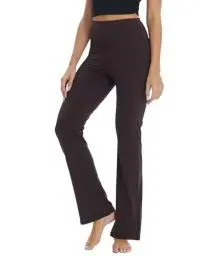 Produktbild: Fiita Damen Bootcut Yoga Hose Hohe Taille Bauchkontrolle Lange Bootleg Arbeitshose Workout Running Flare Hose in Braun Medium
