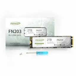 Produktbild: Fikwot FN203 2TB M.2 SATA SSD - SLC Cache 3D NAND TLC SATA III 6Gb/s M.2 2280 NGFF Internal Solid State Drive, Bis zu 550MB/s, Kompatibel mit Ultrabooks, Tablet Computern und Mini PCs