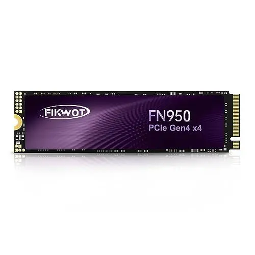 Produktbild: Fikwot FN950 1TB M.2 PCIe Gen4 Internes Solid State Drive mit Graphene Kühlaufkleber - Bis zu 5000 MB/s, Dynamischer SLC Cache, Kompatibel mit Laptops und PC Desktops Festkörper-Laufwerk