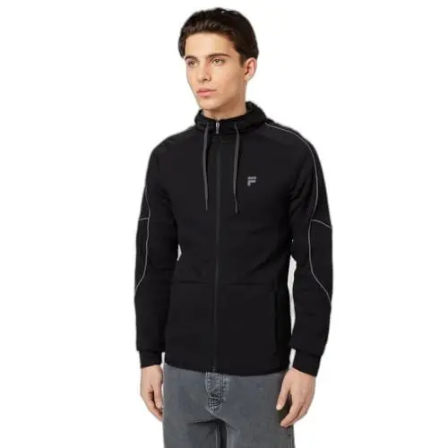 Produktbild: FILA Herren ROVIOGO Slim fit Hood Sportjacke, Black, S