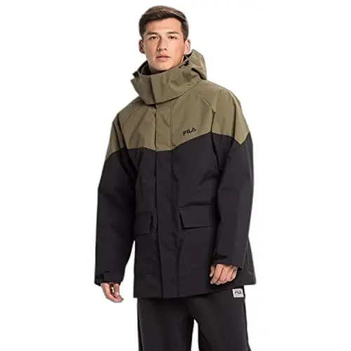 Produktbild: FILA Herren TANVALD Light Parka Jacket Padded, Moonless Night-Burnt Olive, M