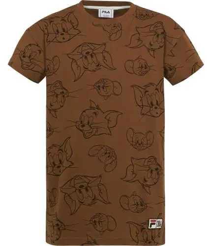 Produktbild: FILA Unisex Kinder Tarija Tee Dress Kinderkleid, Nuthatch Tom & Jerry AOP, 98/104