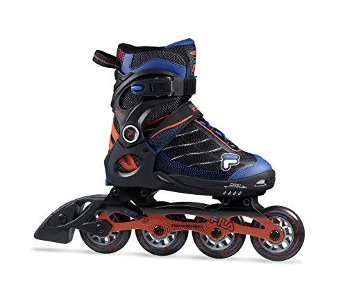 Produktbild: Fila Jungen Wizy Alu Inline Skate, schwarz/Rot/Blau, 32-35