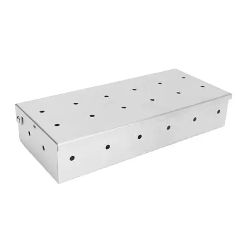 Produktbild: Locadence Grill-Räucherbox, professionelle rechteckige Räucherbox aus Edelstahl mit rauchigem BBQ-Geschmack für Barbecue-Grillzubehör