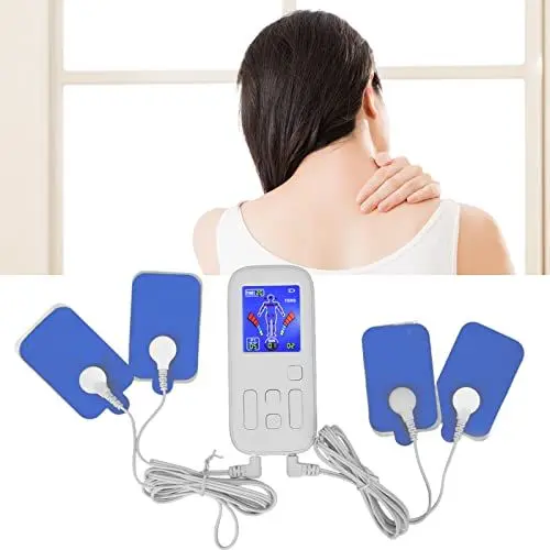 Produktbild: FILFEEL Zweikanaliges TENS-EMS-Gerät 35 Modi Muskelstimulator Zur Schmerzlinderungstherapie, Professionelles Elektronisches Pulsmassagegerät mit 8 Pads für Rücken, Nacken, Schultern