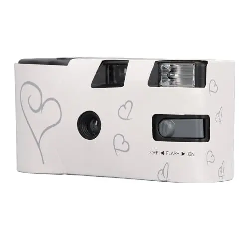 Produktbild: Einwegkamera, Retro Filmkamera mit 16 Blatt 35 mm Farbfilm, Einwegkamera mit Blitz und Verschluss, Eingebauter 900 mAh Akku, für Hochzeit, Reisen