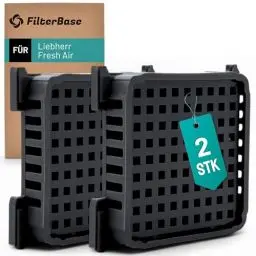 Produktbild: FilterBase® Fresh Air Filter für Liebherr Kühlschrank | 2 Stück | Aktivkohlefilter kompatibel mit 9096989 9882460 988246000 und 7440021-00