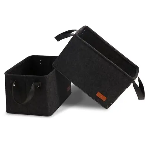 Produktbild: Unictop Filz Aufbewahrungsbox,Filz Aufbewahrungskorb mit zwei Griff,Faltbar, Handtücher,für Kleidung, Handtücher, Accessoires und Kinderspielzeug aufzubewahren