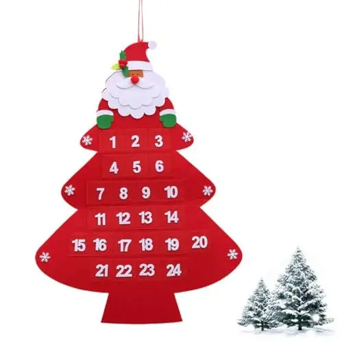 Produktbild: Filz Nikolaus Adventskalender, Adventskalender zum Befüllen Stoff Kinder,DIY Adventskalender Santa, Adventskalender mit 24 Taschen
