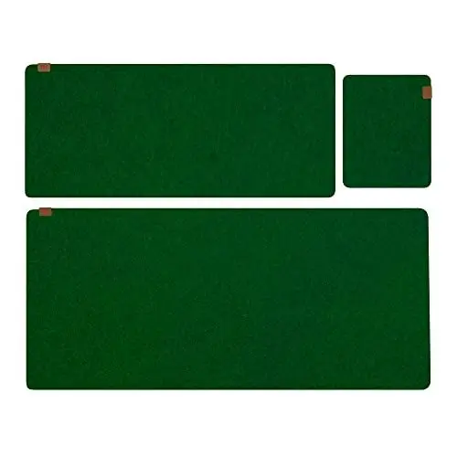 Produktbild: Duston Filz Set mit 3 Schreibtischunterlagen: 1 St. 90 x 40cm, 1 St. 70 x 30cm, 1 St. 25 x 20cm, Anti-Rutsch-Schreibtischunterlagen, für Tastatur, Mauspad, grün