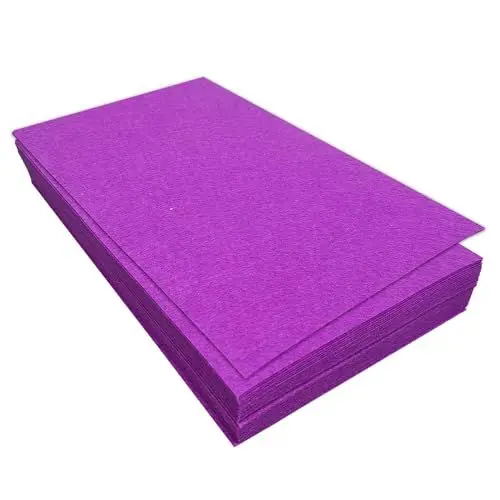 Produktbild: Filz zum Basteln, 1mm Dickes Steife Filzblätter, 32 Stück Filzstoff, 17,78×28,7cm Bastelfilz zum Nähen Handwerk und Festivals Party Dekorationen (Lila)