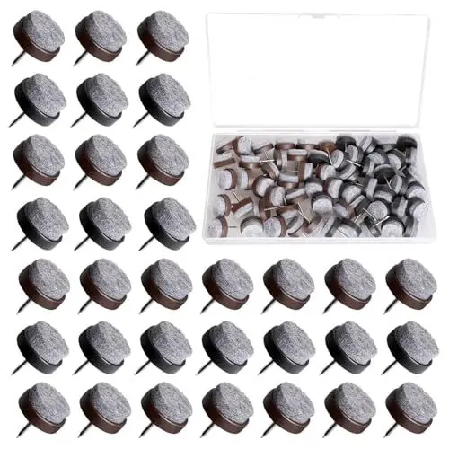 Produktbild: Filzgleiter Nagel Set, 60 Stück, 22mm Bodenschoner für Möbel, Kratzschutz und Geräuschreduzierung, Filzgleiter für Stühle Möbelgleiter Stuhlgleiter