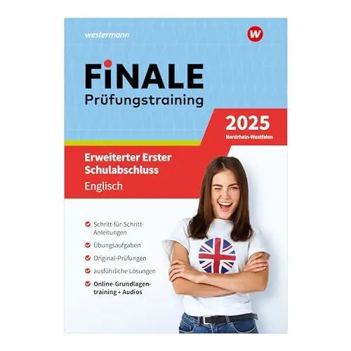 Produktbild: FiNALE Prüfungstraining Erweiterter Erster Schulabschluss Nordrhein-Westfalen: Englisch 2025 Arbeitsbuch mit Lösungsheft und Audio-Dateien