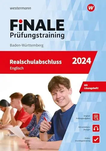 Produktbild: FiNALE Prüfungstraining Realschulabschluss Baden-Württemberg: Englisch 2024 Arbeitsbuch mit Lösungsheft und Audio-Dateien