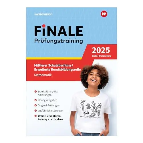 Produktbild: FiNALE - Prüfungstraining Mittlerer Schulabschluss, Fachoberschulreife, Erweiterte Berufsbildungsreife Berlin und Brandenburg: Mathematik 2025 Arbeitsbuch mit Lösungsheft und Lernvideos