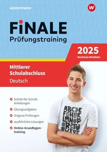 Produktbild: FiNALE - Prüfungstraining Mittlerer Schulabschluss Nordrhein-Westfalen: Deutsch 2025 Arbeitsbuch mit Lösungsheft