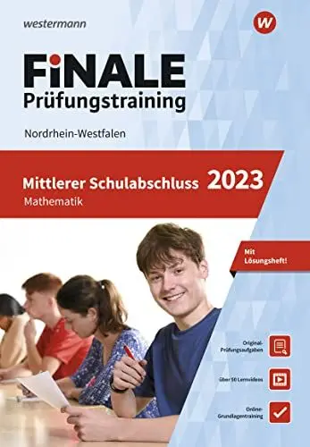 Produktbild: FiNALE - Prüfungstraining Mittlerer Schulabschluss Nordrhein-Westfalen: Mathematik 2023 Arbeitsbuch mit Lösungsheft und Lernvideos