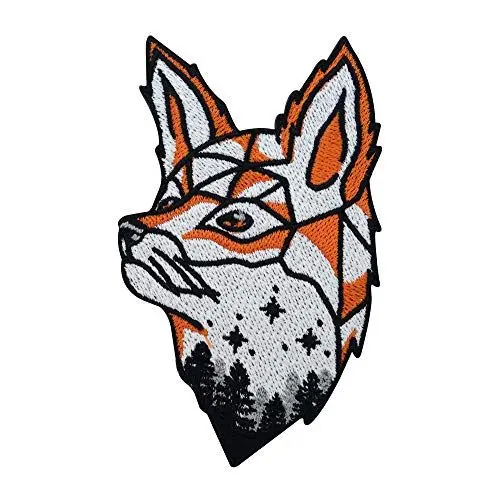 Produktbild: Finally Home Patch zum Aufbügeln - Sternenhimmel Fuchs | Wald Tiere Patches, Bäume Sterne Bügelflicken, Füchse Flicken, Aufnäher für Kinder und Erwachsene