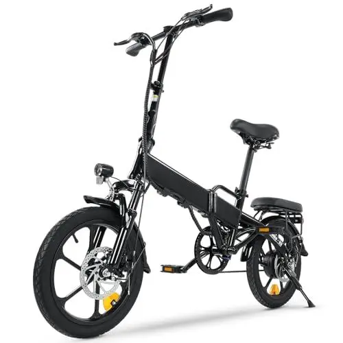 Produktbild: Finbike E-Bike Klappbar,16 Zoll Elektrofahrrad 7.8Ah Akku Diebstahlschutz,E-Faltrad mit 2.6H Schnellladung,250W Motor,3 Fahrmodi,Sitzhöhe Verstellbar,Reichweite Max 55Km,Falt-Pedelec für Herren Damen