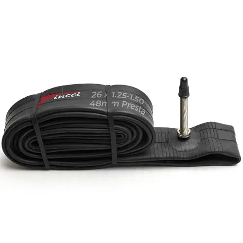 Produktbild: Fincci Fahrradschlauch 26 Zoll - Fahrrad Schlauch MTB 26 x 1.25 x 1.3 x 1.35 x 1.4 x 1.5 Zoll für Mountainbike, E Bike, Rennrad Fahrrad, Klapprad mit 48mm Presta Französisches Ventil