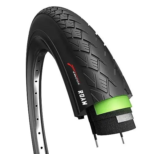 Produktbild: Fincci Fahrradreifen 700x32c - Fahrrad Mantel 28 Zoll Unplattbar Roam FaltReifen 32-622 Rennrad Mantel mit 1 mm Pannenschutz für Elektrisches, Straße, Mountainbike MTB, Tourenrad Fahrrad - Schwarz