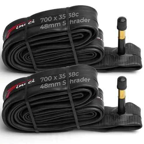 Produktbild: Fincci Fahrradschlauch 28 Zoll - Paar Rennrad Schlauch 700x 32c 35c 38c, Schlauch 40-622 mit 48mm Schrader Autoventil - für Ebike, Rennrad Tourenrad, Race Fahrrad, Fahrradzubehör 2er Pack