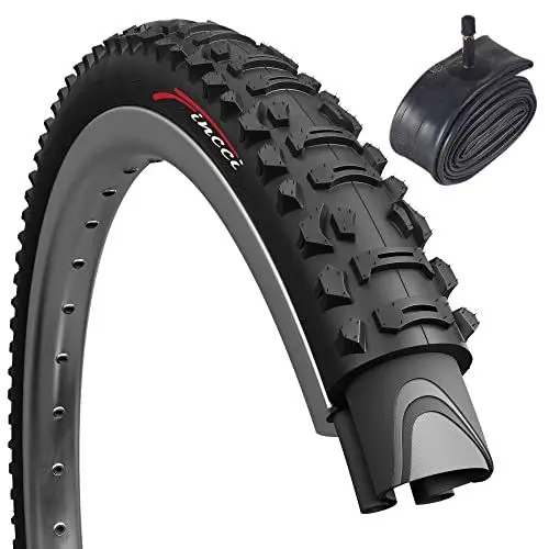 Produktbild: Fincci Hybrid MTB Mountain Bike Bicycle Tyres 50-559 Tyres 26 x 1.95 & Schrader Inner Tube