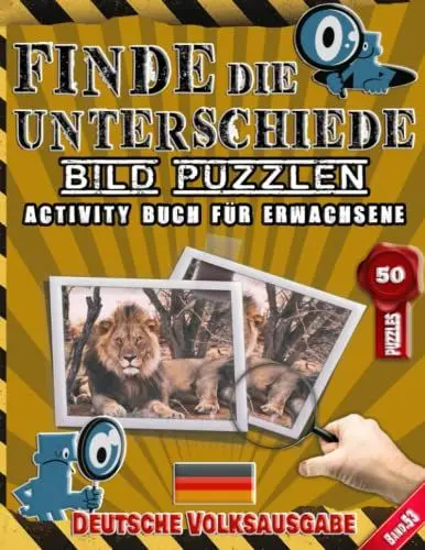 Produktbild: Finde Die Unterschiede : Bild Puzzlen - Activity Buch Fürs Erwachsene - Spot Und Finde Die Unterschiede - Deutsche Volksausgabe - Band.53: Erkennen ... - 50 Bilder und 250 Unterschiede