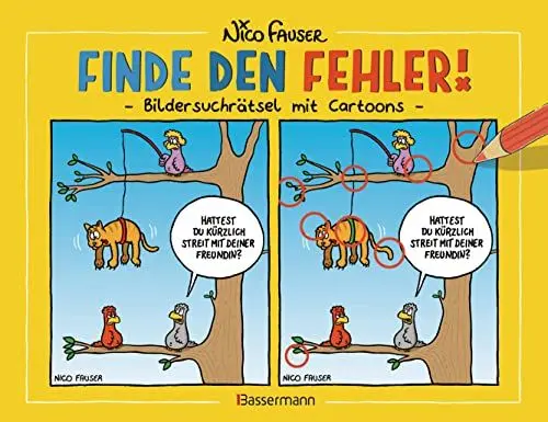 Produktbild: Finde den Fehler - Bildersuchrätsel mit Cartoons: Band 1: Bilderrätsel und Bilderwitze. Knifflig und lustig. Für die ganze Familie