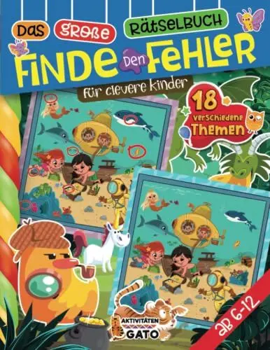 Produktbild: Finde den Fehler große Rätselbuch für Kinder Ab 6-12: Finde den Unterschied Wimmelbuch Rätselheft - Suchbilder Spiel Fehlersuchbuch für Mädchen und ... großen Such- und Finde-Herausforderungen)