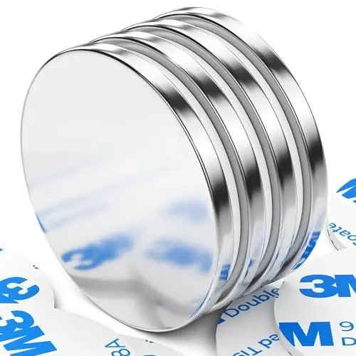 Produktbild: FINDMAG 4 Stück 25 x 2 mm Starke Magnet, Scheibenmagnete, Kühlschrankmagnete, Magneten, Neodym Magnets, Magnete für Magnettafel, selbstklebende magnete, WhiteboardMagnete mit doppelseitigem Klebstoff
