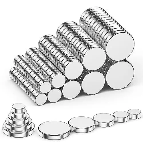 Produktbild: FINDMAG Kleine Magnete Stark, Magnete Extra Stark, Starke Magnet für Magnettafel, Whiteboard Magnet, Kühlschrankmagnete für Handwerk, Zuhause, Büro, Foto (5 Größen, Dicke von 2mm, Jeweils 20 Stück)