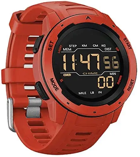 Produktbild: Uhren Herren Digital Sport Militär Smartwatch Schrittzähler ohne app und Handy,Kalorienzähler Armband,Timer Chronograph Wecker LED Stoppuhr 5 ATM Wasserdicht Junge Fitness Laufuhr Tactical Watch