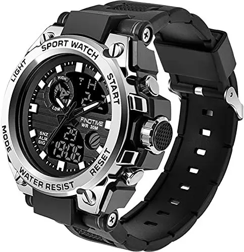 Produktbild: findtime Herren Sportuhr Armbanduhr Militär Digitahl Analog Uhr Männer mit Alarm Stoopuhr Timer Elektronische Uhren Stoßfest LED Wasserdicht Outdoor Cool Watch Farbig Jugendliche